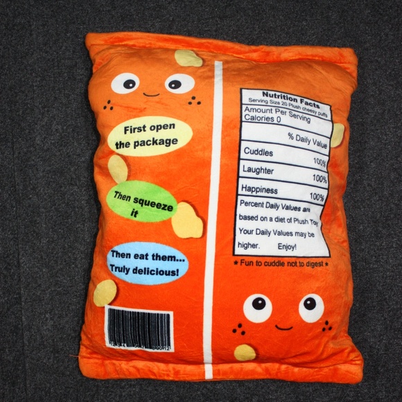 Kidrobot Yummy World Cheesy Puffs Plush Toys 7 Puffs Zippered Pillow Bag 14x12 - Picture 4 of 7